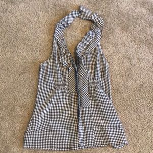 Black and white halter top